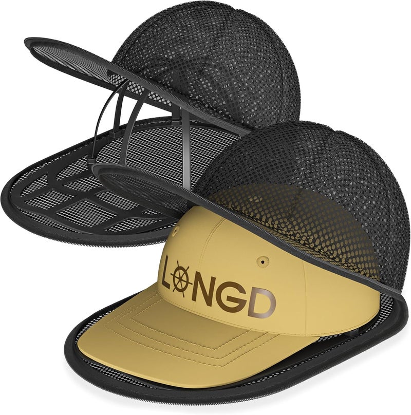 LONGD Hat Washer Cage with Snap Lock - Machine/Dryer Safe Compact Hat Cleaner for Baseball Caps & Storage - Image 1